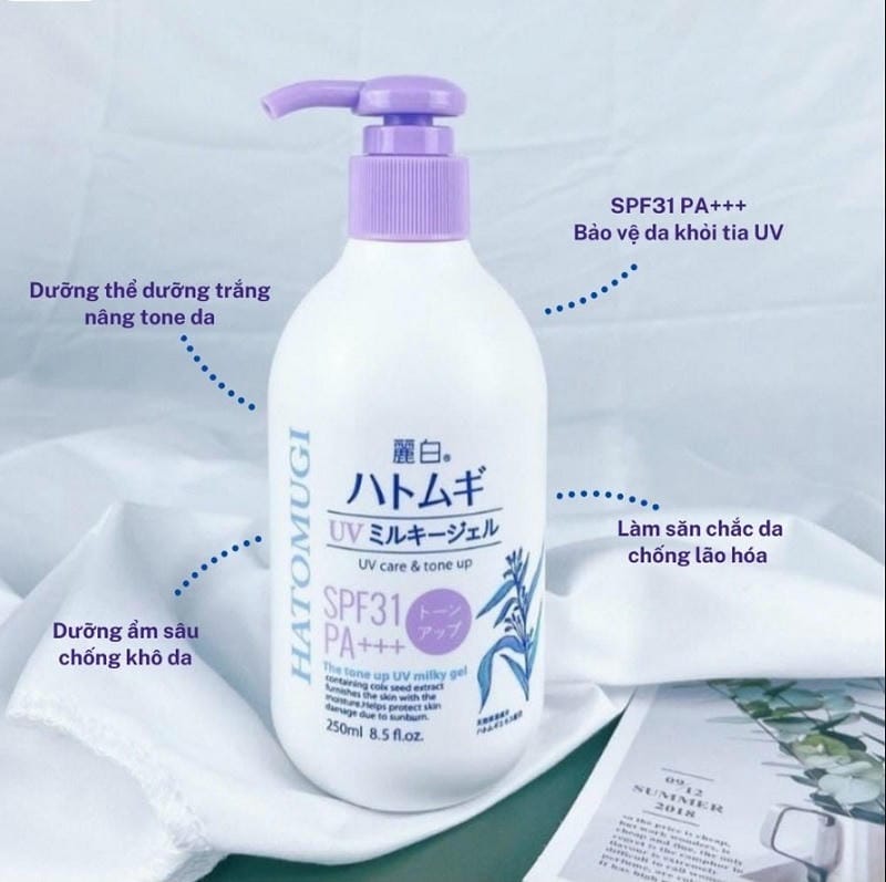 Sữa Dưỡng Thể Hatomugi Whitening & UV Care (Nhật Bản)