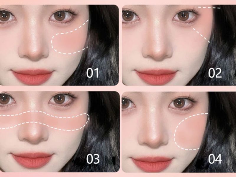 Mỗi dáng mặt sẽ có vị trí điểm chuẩn (sweet spot) riêng khi tán phấn má.